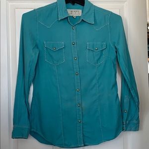Women’s RYAN western button down shirt Teal